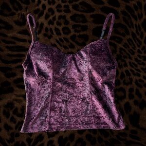 Purple Velvet Snakeskin Cami Top